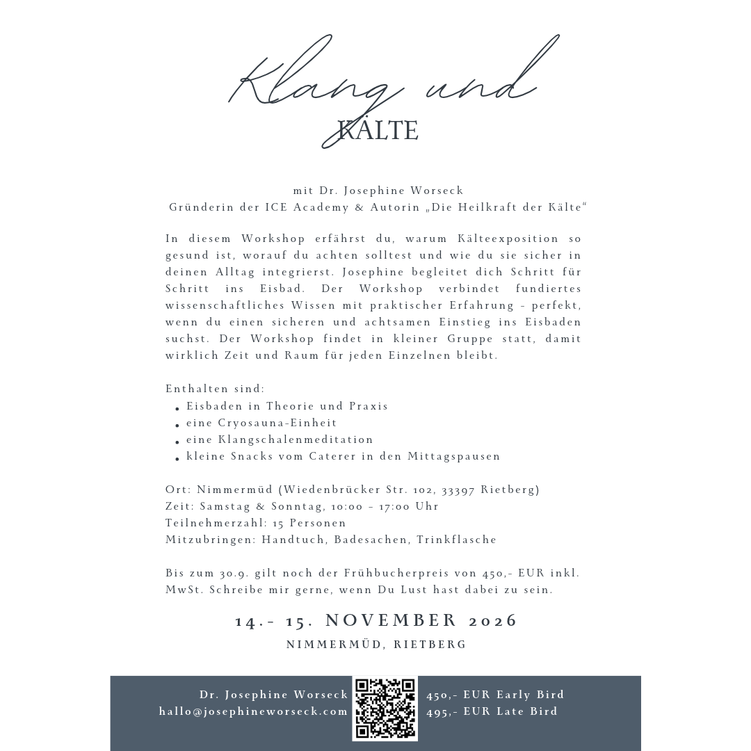 Klang & Kälte | Workshop | 14.+15.11.26 | jeweils von 10 - 17 Uhr |