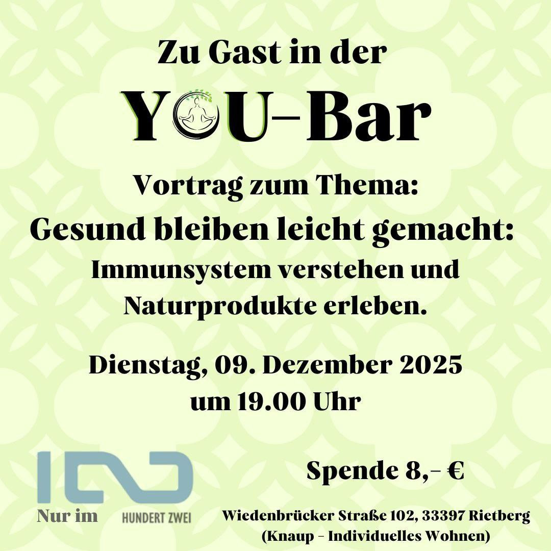 You-Bar Vortrag | Dienstag | 09.12.25 | ab 19 Uhr |