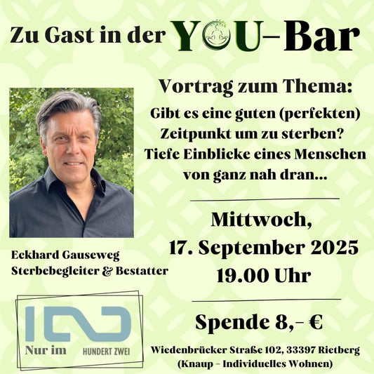 You-Bar Vortrag | Mittwoch | 17.9.25 | ab 19 Uhr |